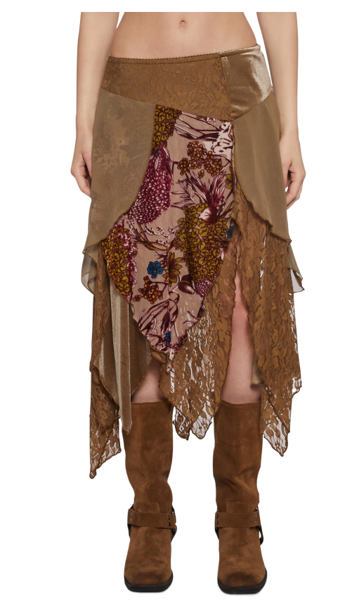 Soulful Sunshine Midi Skirt - Brown